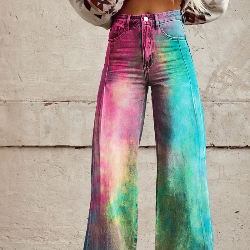 Damenbekleidung Große Größen Damen Freizeithosen Dünne Jeans Weites Bein_voghion.com