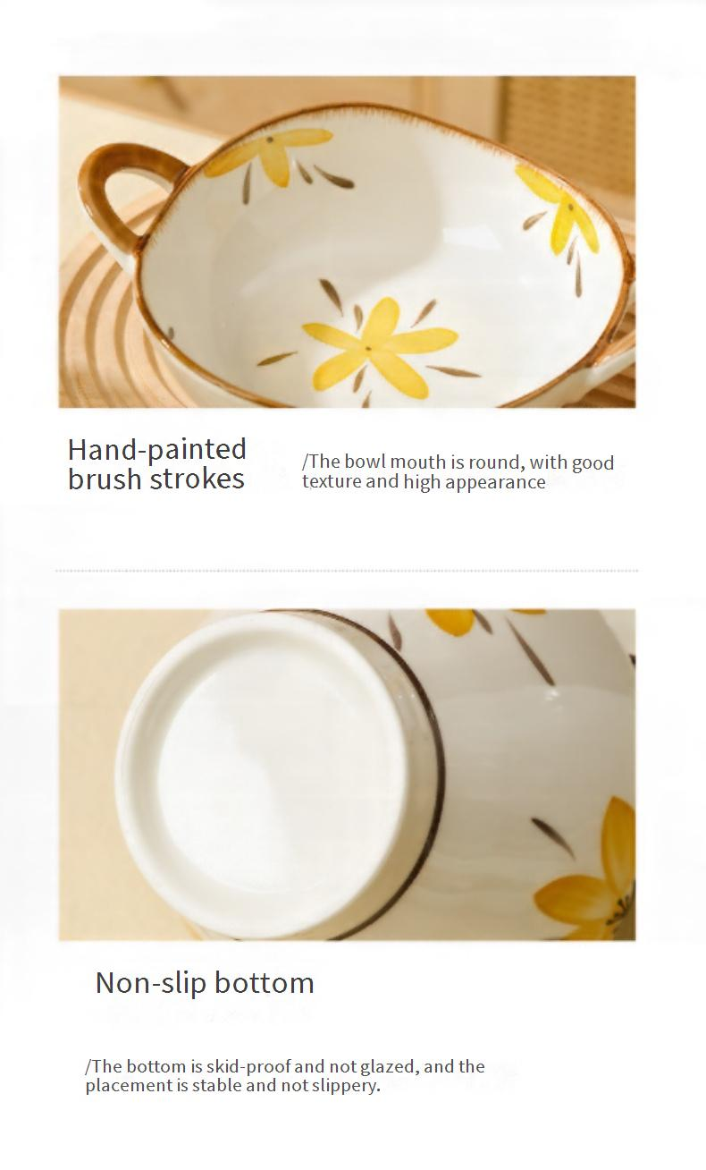 Bluebell Ceramic Dinnerware Set - 16-Piece Bowls & Plates For Home Aesthetic Floral Tableware (Microwave & Dishwasher Safe BPA-Free 4.5 Inch)_voghion.com