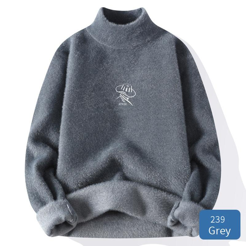 Maglione a collo alto da uomo – Pullover invernale oversize in maglia (100% ciniglia di poliestere, lavabile in lavatrice, 6 colori di tendenza, antipiega)_voghion.com