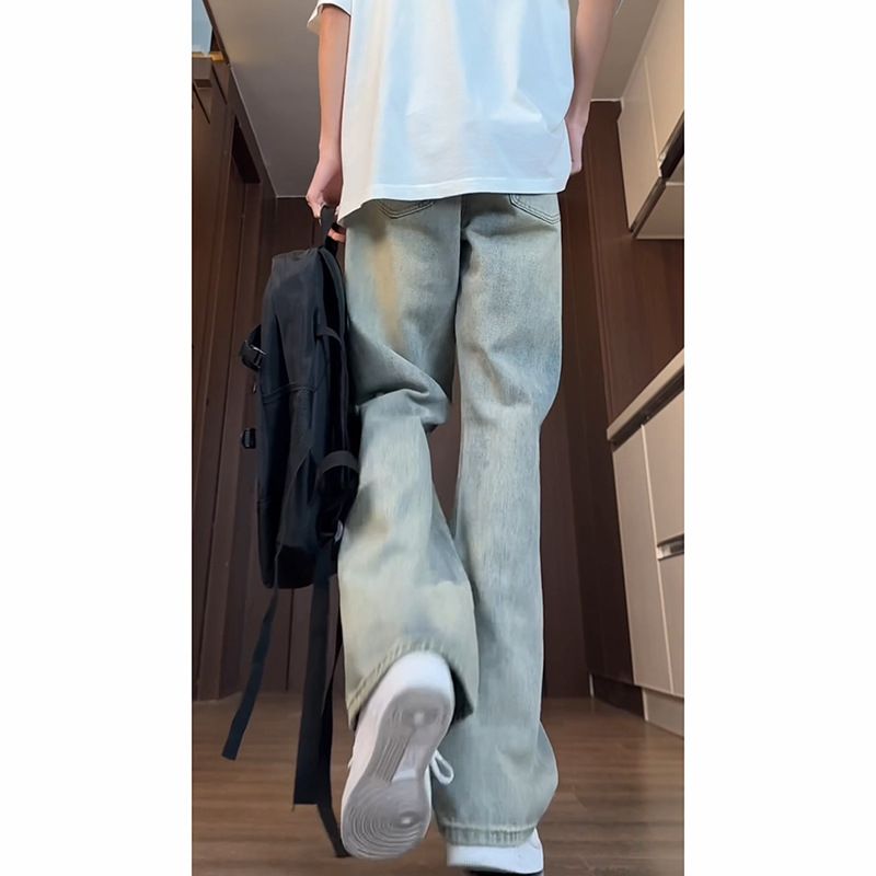 Jeans rétro déchirés à pattes d'éléphant pour hommes – Style années 70, taille haute, effet usé (S-3XL)_voghion.com