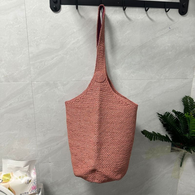 Raffia Woven For Women Summer Fashion Versatile Large Capacity Shoulder Tote Beach Vacation Bucket Bag_voghion.com