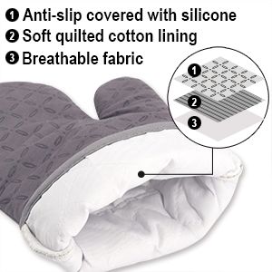 500° Heat Resistant 6-PC Set - Oven Gloves Insulation_voghion.com