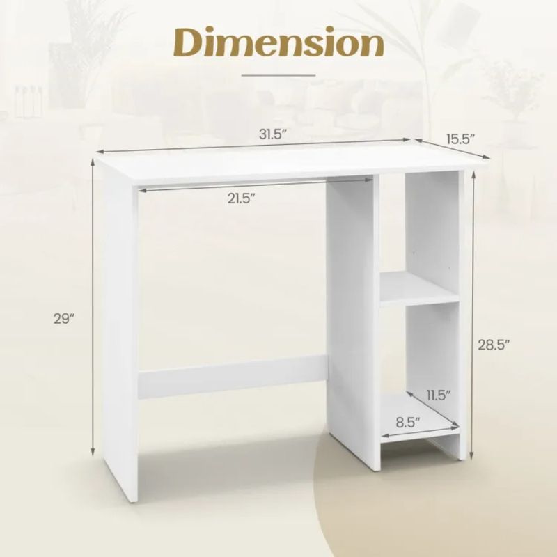Desk With And Adjustable Storage Shelf Computer Small_voghion.com