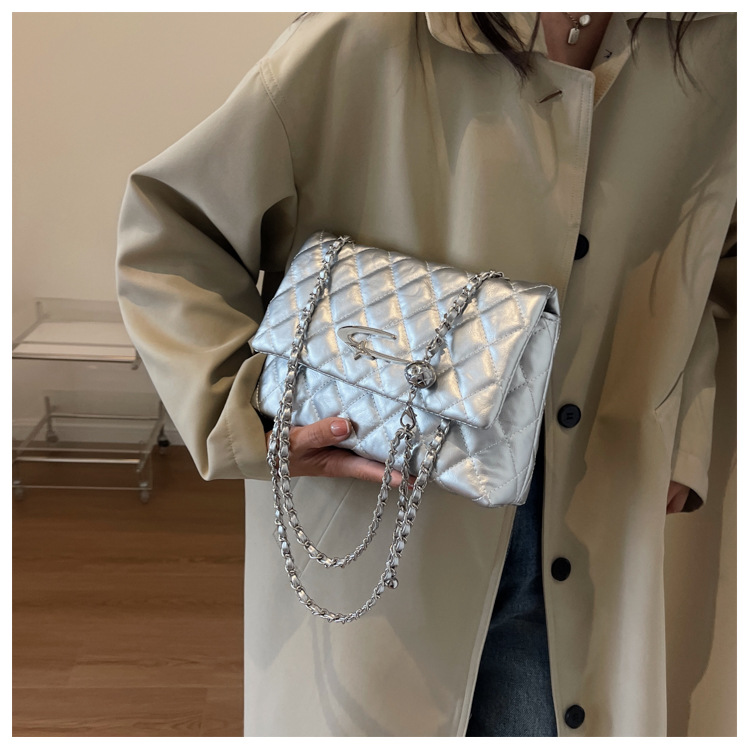 Korean Version Of Rhombic Design Bag Women 2023 New Small Fragrance Style high-end car stitching temperament one-shoulder Messenger women's bag_voghion.com