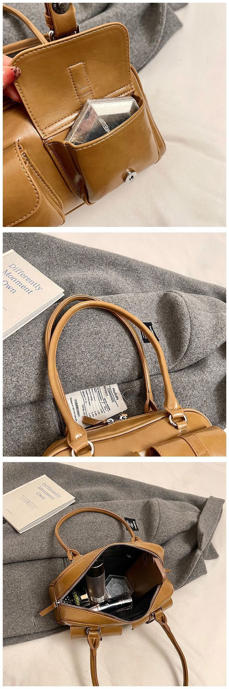 fashion Underarm 2025 Spring And Summer New Wave Multi-pocket Commuting Shoulder Handheld Bowling Bag Fashionable Hundred Casual Daily Simple_voghion.com