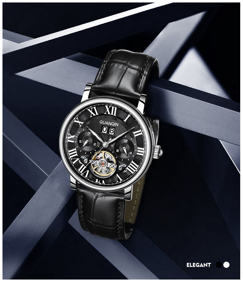 GUANQIN Mechanische Uhr für Herren, multifunktionales Zifferblatt, Saphirglas, Luxus, original, automatische Tourbillon-Uhren, wasserdicht_voghion.com
