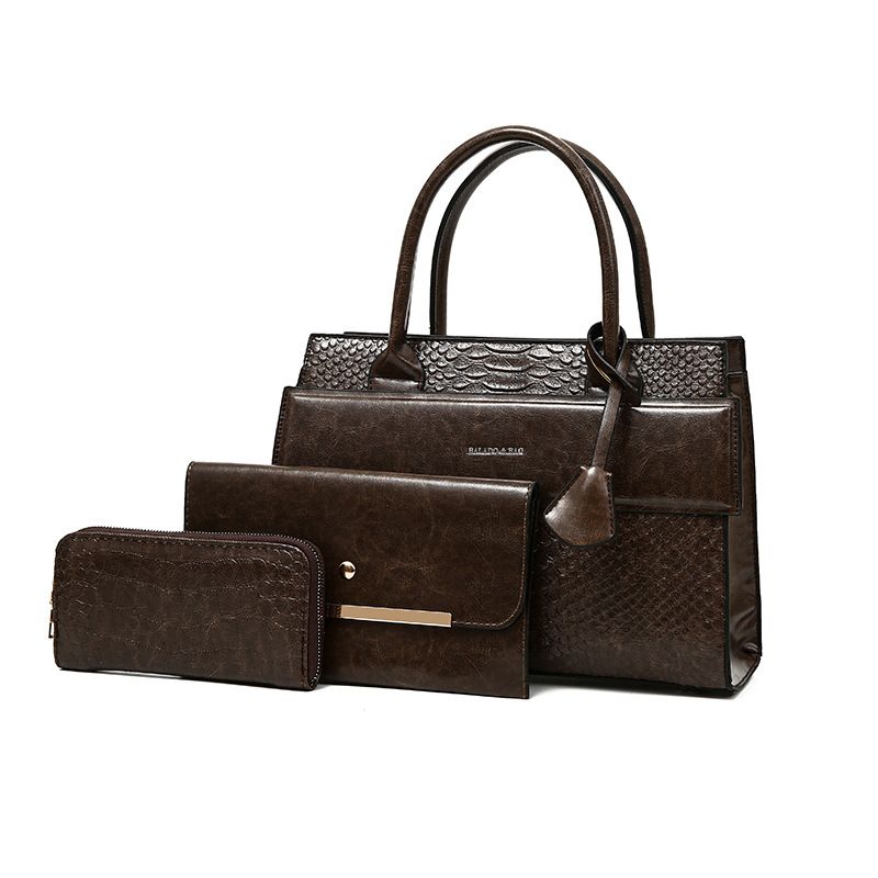 Borsa a tracolla singola di grande capacità del 2024, borsa da donna in pelle oleata composta da più pezzi_voghion.com