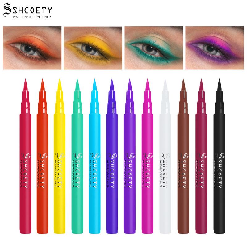 Oogschaduw & eyeliner combinatie SHCOETY Color Eyeliner Pen is niet gemakkelijk te vervagen Matte langdurige waterdichte make-up Geschilderde eyeliner_voghion.com