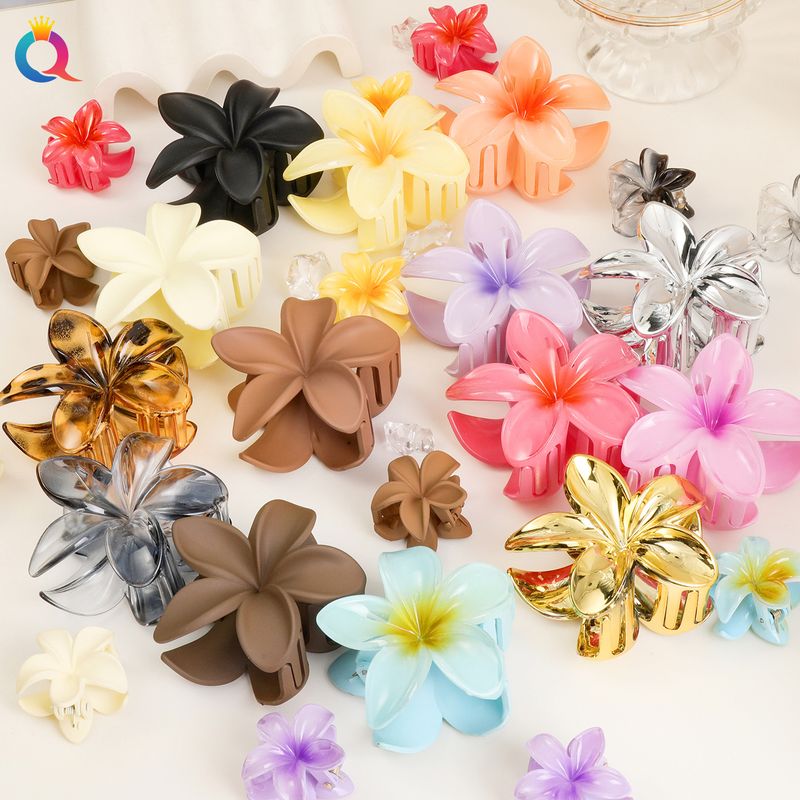 Hårspännen Set med blommor - 6 st. Tropiska semesterhåraccessoarer för kvinnor Halkfria käkspännen för strandfest och bröllop_voghion.com