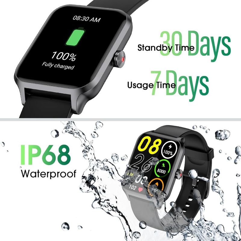 Smart Watch, keine App, kein Telefon erforderlich, 42 mm Smartwatch für Damen und Herren, Fitness-Tracker-Uhr mit Pulsmesser, Schlaf-Tracker, Pedo_voghion.com