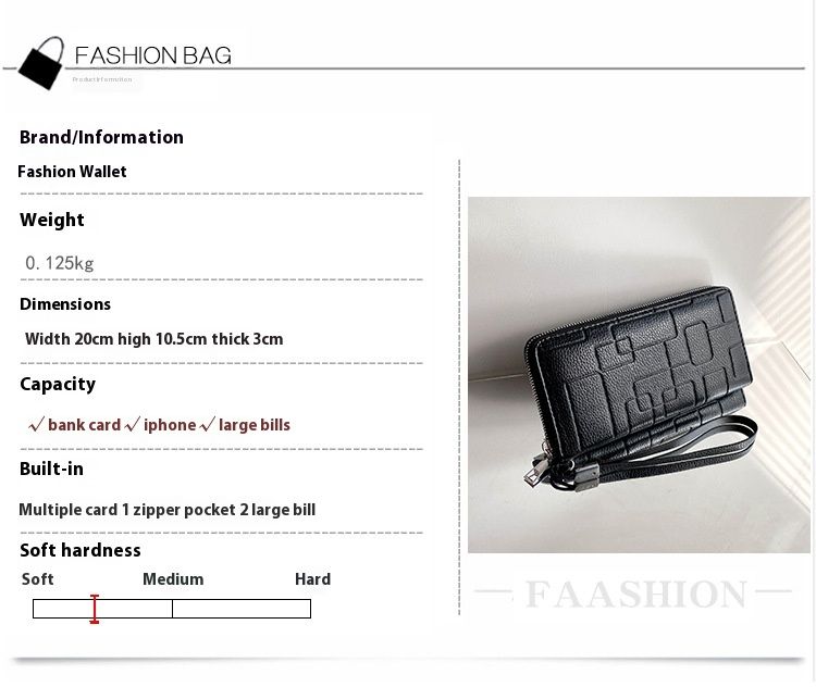 Pánský telefon s jedním zipem, velkokapacitní Zero Wallet, dlouhá kapesní taška a brašna_voghion.com