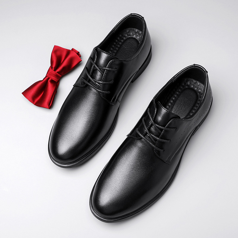 Neue Herrenschuhe aus echtem Leder, britisches Business, formelle Schuhe mit spitzer Spitze, weiche Sohle, für die Arbeit_voghion.com