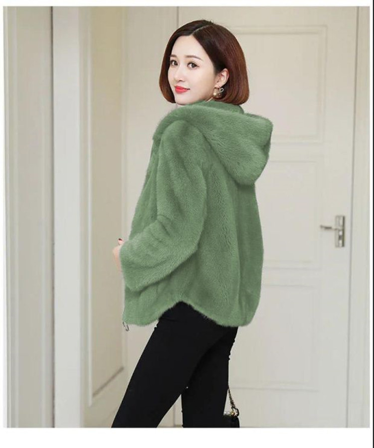 Plüschiger und verdickter doppelseitiger Coral Veet-Herbst- und Winterpullover mit lockerer Kapuze und warmem Reißverschluss für Damen aus Lammwolle_voghion.com