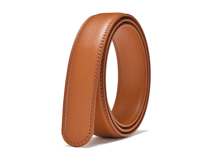 HOT HIDUP Hochwertiger Echtleder-Automatikgürtel für Herren in Blau, nur Riemen ohne Schnalle, 3,5 cm breit_voghion.com
