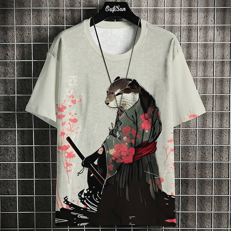 Roupas masculinas 2024 Primavera e verão Camiseta Hip Hop Series Impressão digital 3D Camiseta esportiva de manga curta masculina Tops_voghion.com