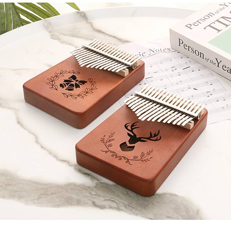 Piano à pouce Kalimba 17 touches, corps Mbira en bois de haute qualité, Instruments musicaux avec livre d'apprentissage, Piano Kalimba, cadeau de noël_voghion.com
