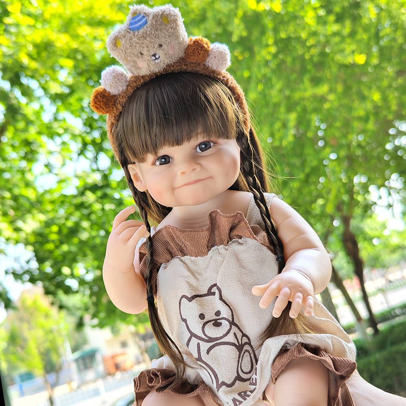 Bambola Reborn da 55 cm, in plastica morbida, giocattolo per bambine, regalo di principessa carino, bambola mostrabile e che cambia colore_voghion.com