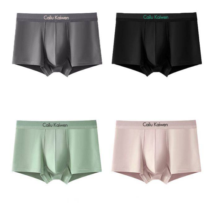 4PCS Boksarice velike velikosti brezšivne bombažne moške boksarice poletne tanke hlače velikosti L-4XL_voghion.com