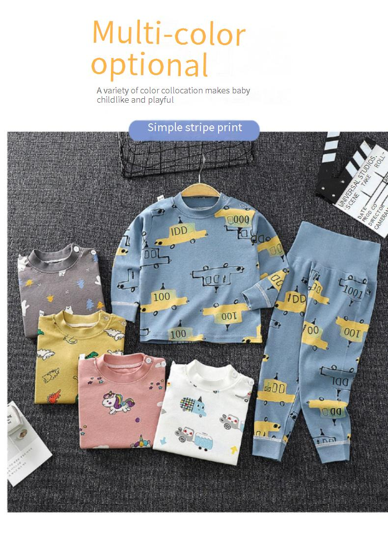 Mother & Kids Trousers Suit Pure Cotton Baby Clothes Long Sleeved Underwear High Waist Clothing_voghion.com