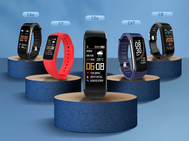 Huaqiangbei Black Technology C6T brățară inteligentă pentru monitorizarea tensiunii arteriale, alarmă de temperatură, brățară electronică en-gros_voghion.com