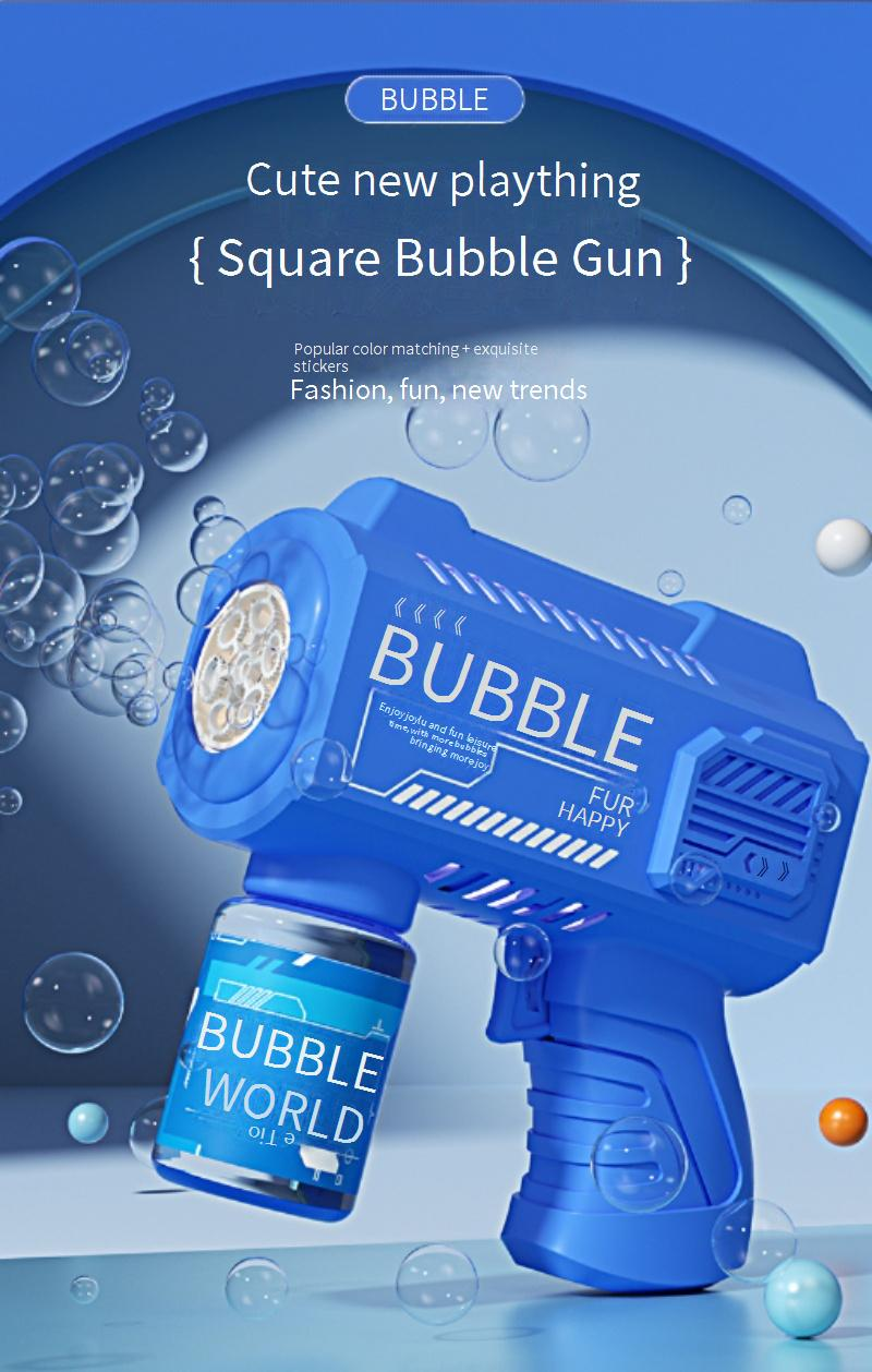 Automatisk bobleblaster med LED-lys - Elektrisk håndholdt boblepistol til børn (populært boblemaskine-legetøj)_voghion.com