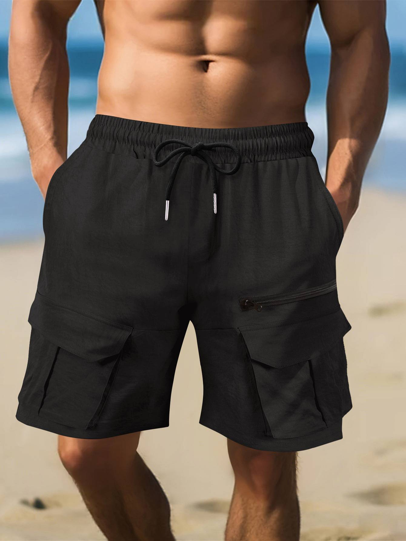 Pantaloncini sportivi da uomo, pantaloncini metallizzati, pantaloncini da lavoro multitasche, pantaloncini da corsa e da ciclismo_voghion.com