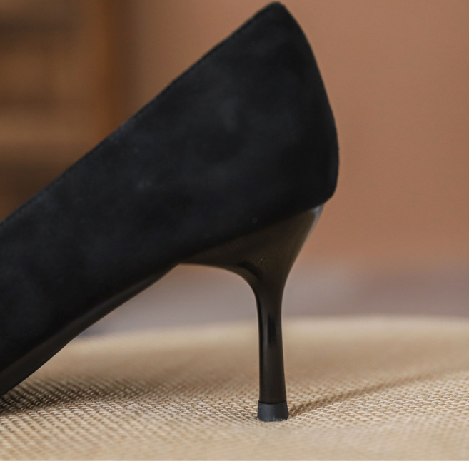 Damenschuhe Langfristiges Stehen ohne Ermüdungsarbeitsschuhe, Schöne Schwarze Professionelle Arbeits-Interview-Arbeitskleidung Stiletto-Lederschuhe_voghion.com