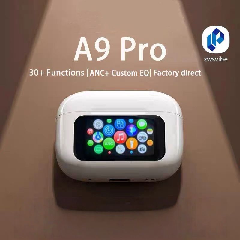 Écouteurs Bluetooth sans fil A9PRO avec ANC, écran couleur, 8 h d'autonomie, mode jeu à faible latence, NFC et contrôle par application_voghion.com