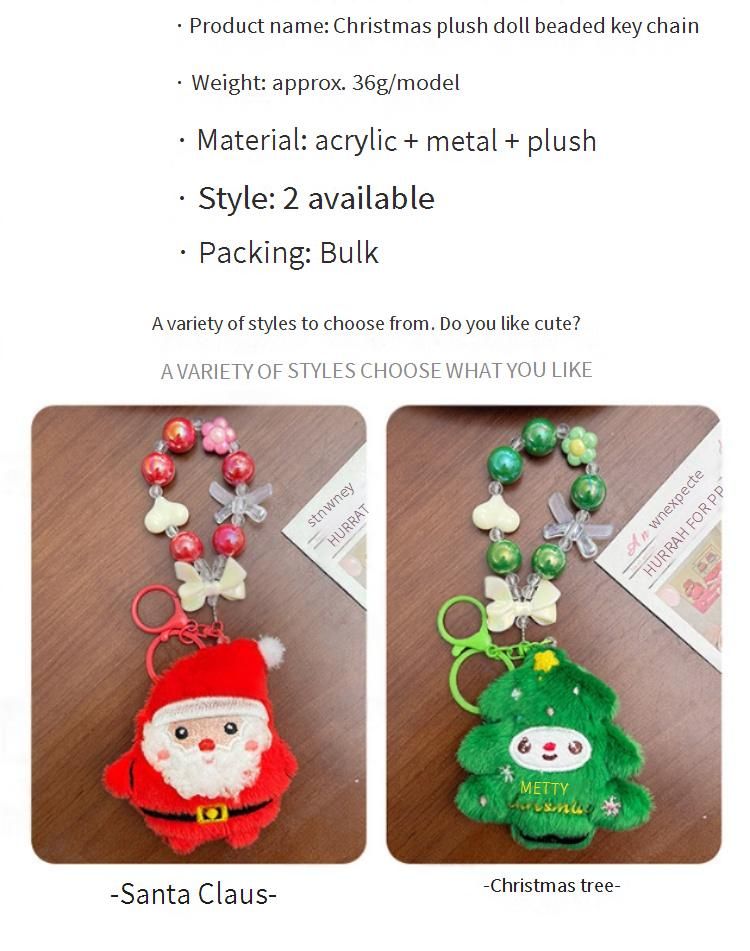 Niedlicher Weihnachtsmann-Plüsch-Schlüsselanhänger, Ornament, kreativer Rucksack und Federmäppchen, Charme, festliches Weihnachtsgeschenk für Kinder, Freunde, Kollegen_voghion.com