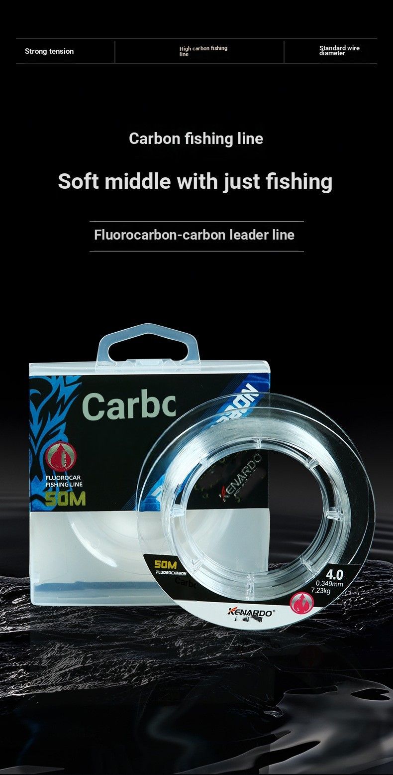 Carbonschnur, High-End-Luya-Frontdraht, spezielle echte Unterschnur mit starker Spannung, verschleißfeste Carbonschnur zum Meeresangeln und Felsenangeln_voghion.com