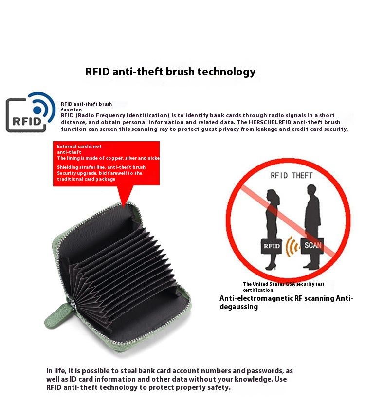 Fejréteg marhabőr RFID lopásgátló kártyalehúzó táska, bankkártya hitelkártya tartó táska pénztárca_voghion.com