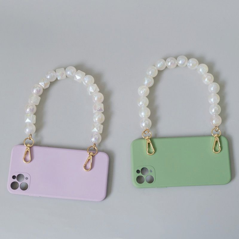 Mode Vintage handgefertigt schillernden Perlen Harz Tasche Handheld Acryl Perlen Telefon Kette_voghion.com