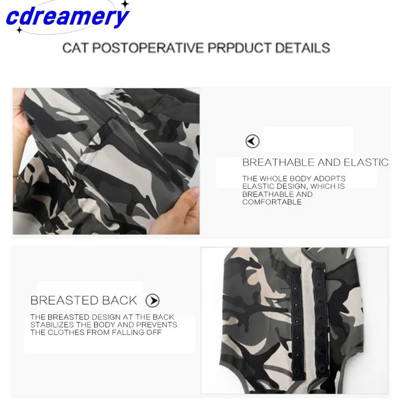 Rehabilitační oblečení pro kočky speciálně navržené pro břišní rány nebo kožní onemocnění u koček a psů po operaci_voghion.com