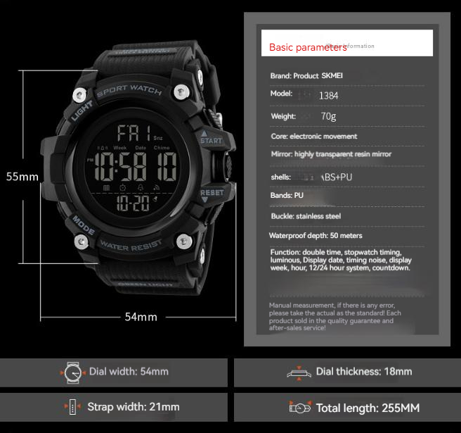 SKMEI outdoor sport militaire camouflage mode heren elektronisch horloge multifunctioneel countdown student led horloge_voghion.com
