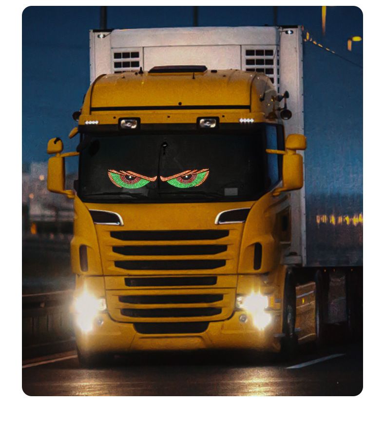 Noul autocolant pentru mașină cu LED Devil Brand Dynamic Eye DIY Ecran de afișare impermeabil pentru camion Lumină decorativă_voghion.com