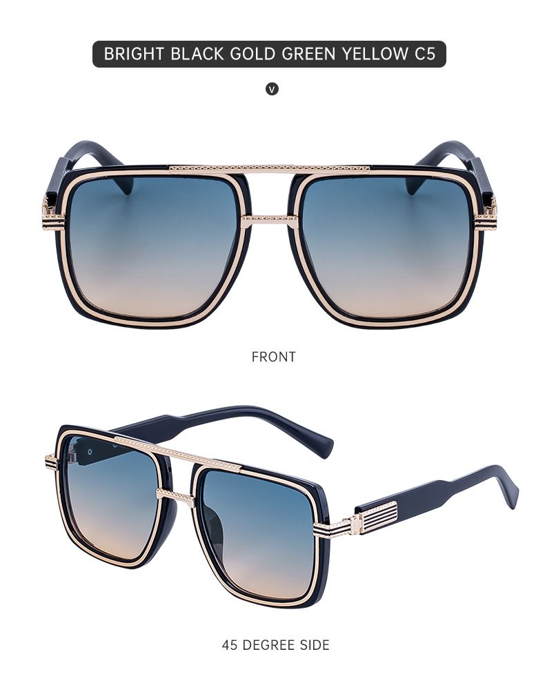 Occhiali da sole da uomo con montatura quadrata grande, occhiali da sole da uomo con protezione solare di alta qualità_voghion.com