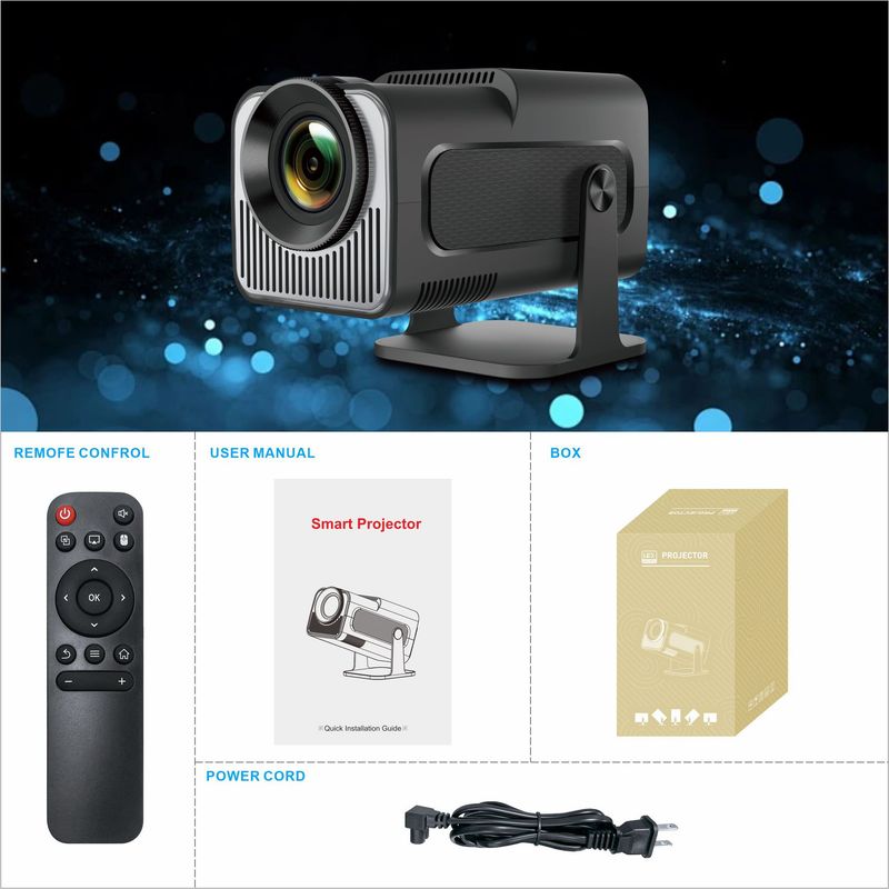 Tragbarer 4K-Android-Projektor HY320MiNi – 130-Zoll-HD-Riesenbildschirm, kabellose Wi-Fi 6-Bildschirmprojektion, automatische Trapezkorrektur_voghion.com