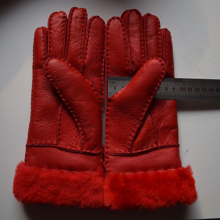 Genuine Sheepskin For Women Winter Warm Casual Patent Leather Riding Gloves_voghion.com