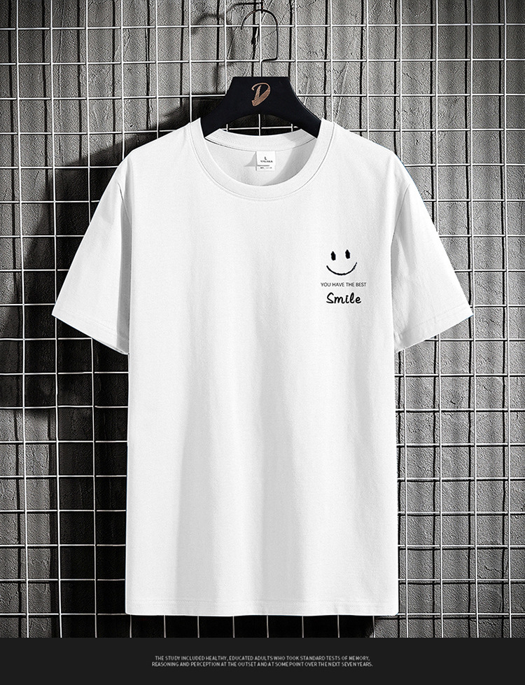 Men S Short Sleeve T Shirt Summer New Trendy Brand Half Men Bottom Loose Round Neck Hong Kong Style Top Clothes Cotton_voghion.com