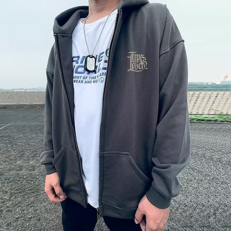 New zippered hoodie men's winter cardigan oversized loose plush and thick hooded jacket 8XL_voghion.com