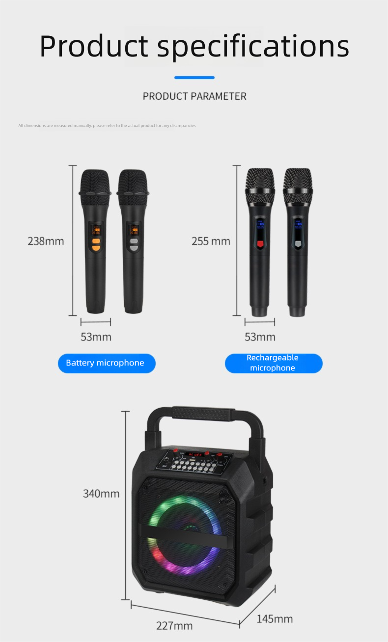 Hot Selling Karaoke Universele K-Song Home KTV Draagbare Bluetooth-luidspreker Geïntegreerde microfoon_voghion.com