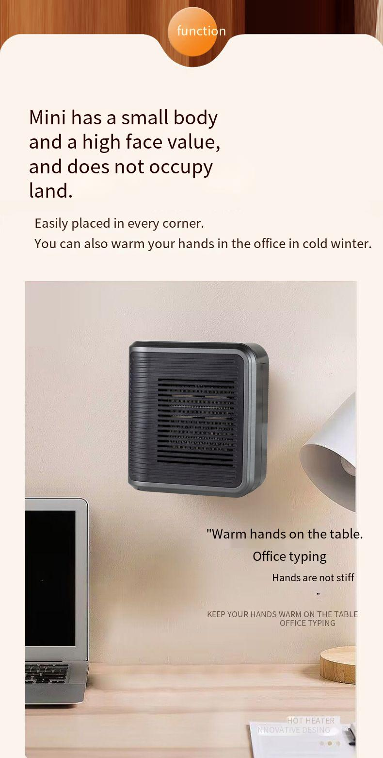 Mini-Heizlüfter zur Wandmontage, multifunktionaler Touch-Timer, Fernbedienung, Heißluftgebläse, Wärmer_voghion.com