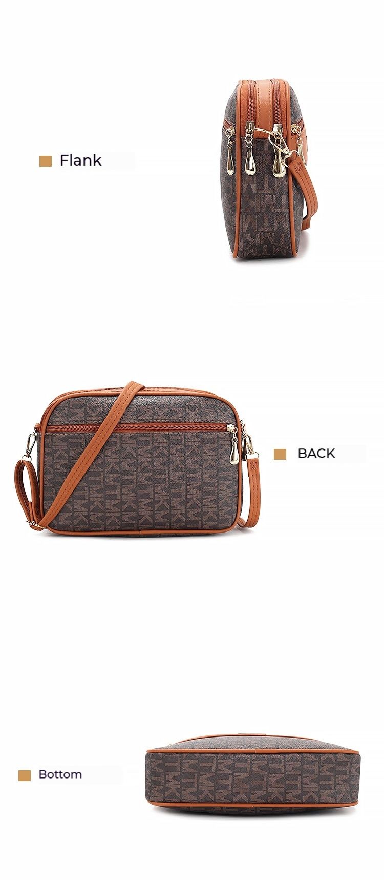 Bolso bandolera para mujer de nuevo estilo: lujoso bolso de hombro multicapa con doble cremallera y gran capacidad, ideal para ir al trabajo y hacer compras._voghion.com