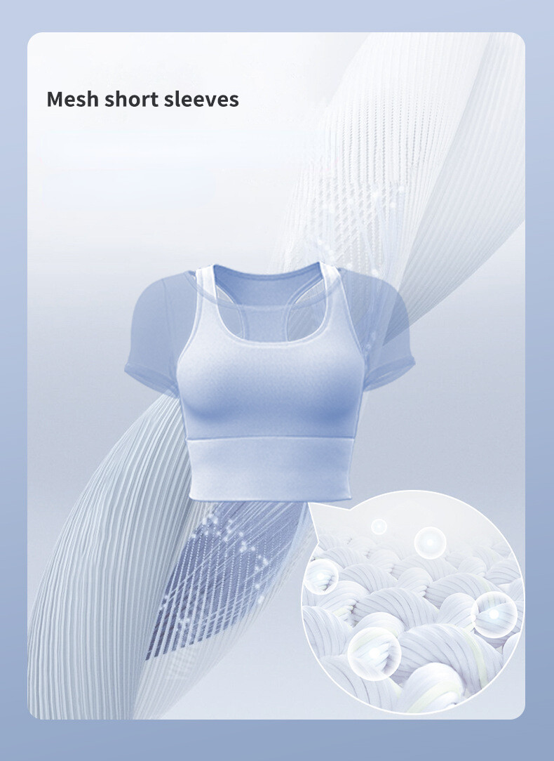 SUPERFLOWER New Women's Comfortable Yoga Top with Fixed Padded Mesh and Breathable Fabric 2 in 1 Style Fiess Shirt_voghion.com