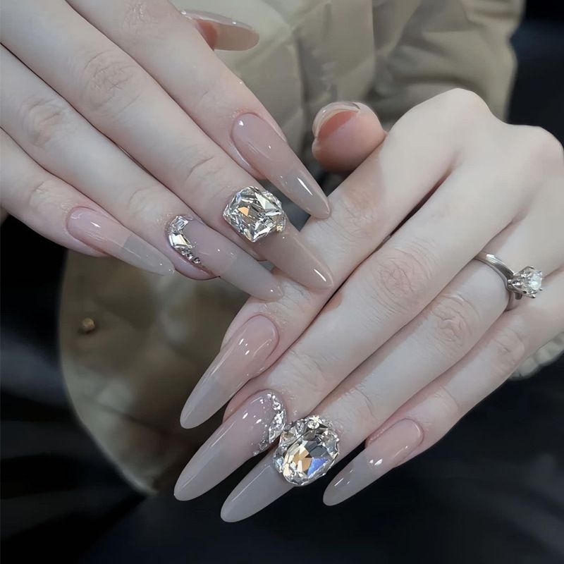 Handgemachte französische Strass-Premium-Nagellack-Patches, 10 Stück, abnehmbare Nagel-Patches in verschiedenen Größen_voghion.com
