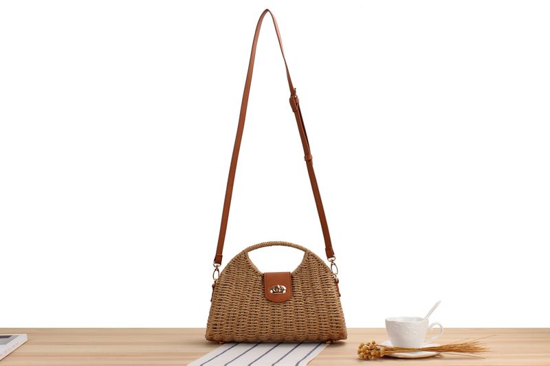 borsa strutturata per le donne borsa di paglia di design di nicchia popolare borsa a tracolla intrecciata alla moda alla moda_voghion.com
