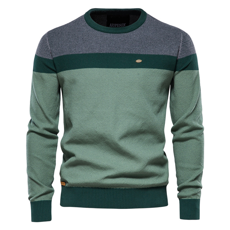 Pulls décontractés à col rond pour hommes à manches longues_voghion.com