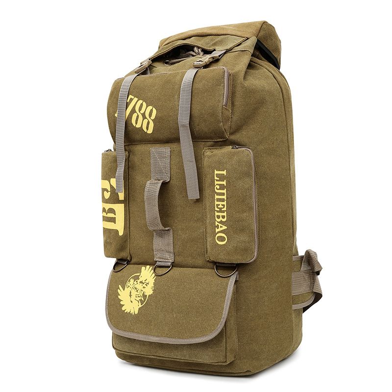 LazyZoom Kapazität Canvas Mode Outdoor Wandern Für Männer Arbeiten Reisegepäck Großer Rucksack_voghion.com