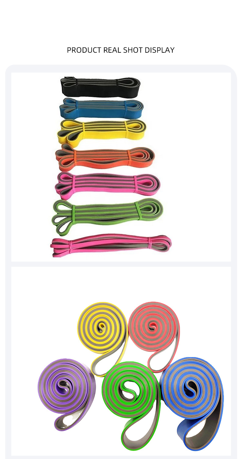 Two-tone Elastic Band 20-30 Lb Resistance Band Strength Training Pull-up Elastic Band Yoga Tension Band_voghion.com