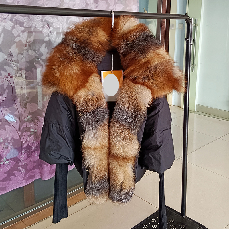 Abbigliamento da donna Giacca calda invernale da donna in vera pelliccia di procione con collo in vera pelliccia_voghion.com